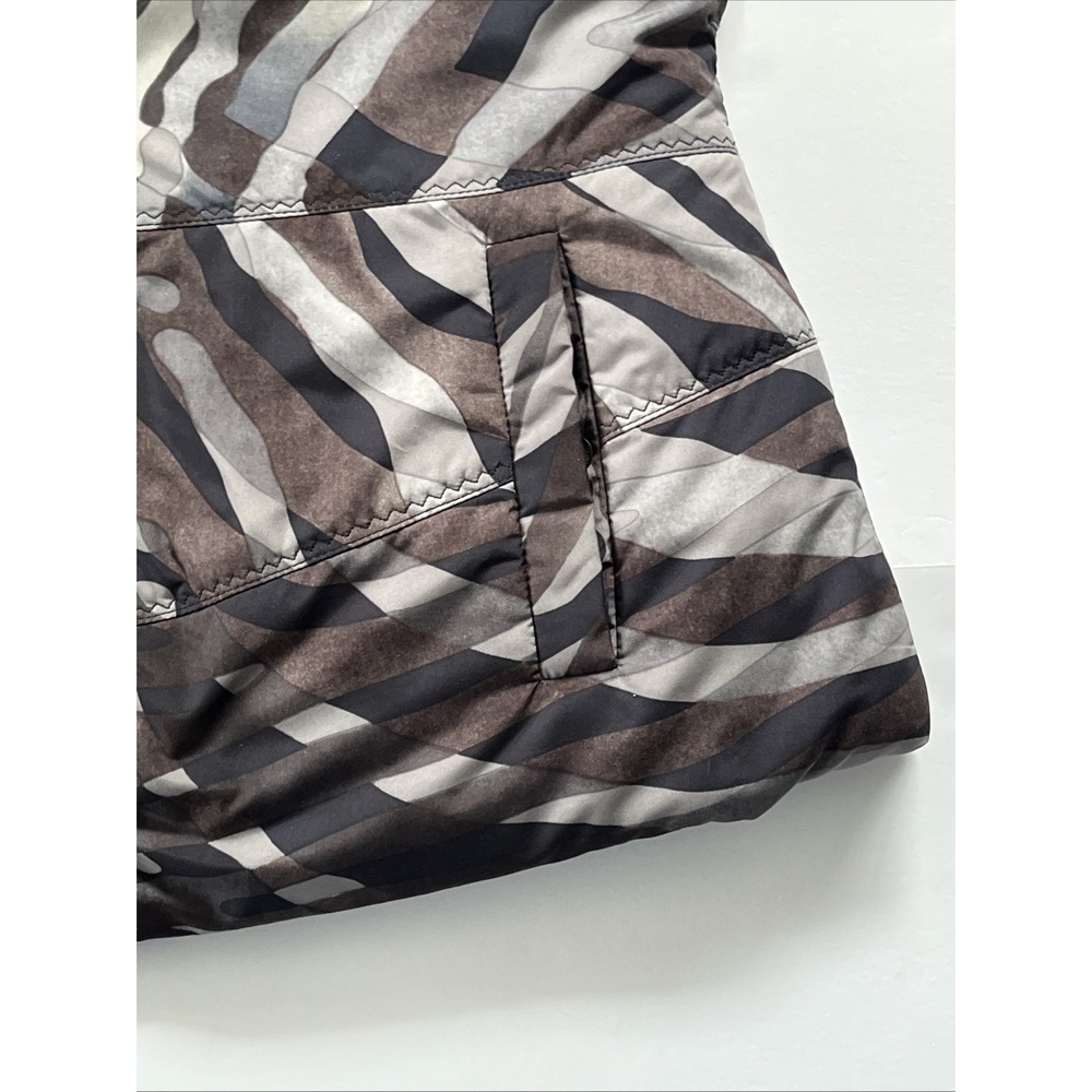 Elie Tahari Camo Puffer Quilted Vest Mock Collar Pockets Sz M Spring Evening - Picture 8 of 16